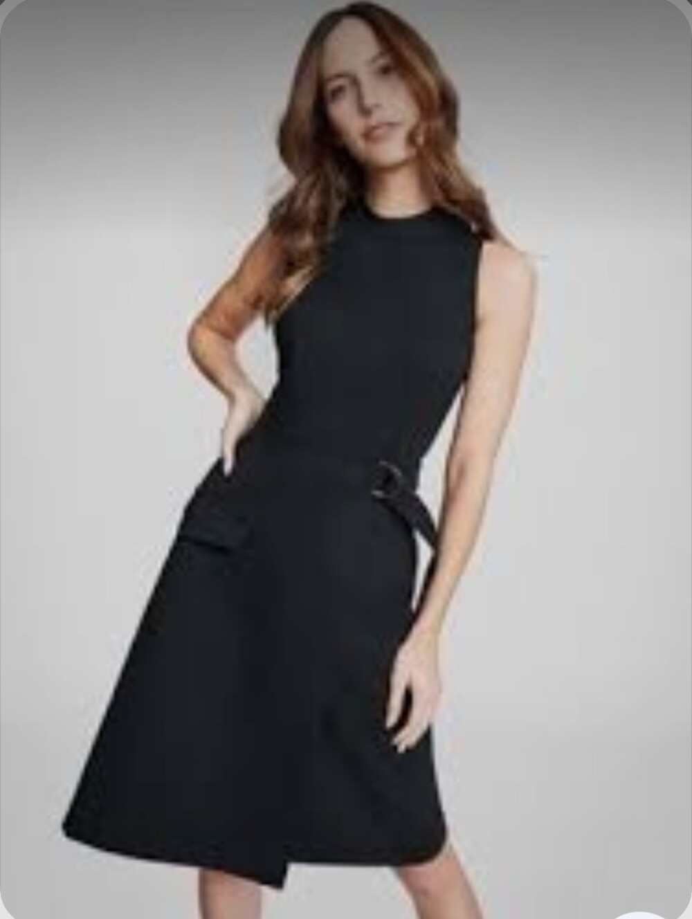 Classic Black Spanx Sleeveless Ponte Cargo Dress